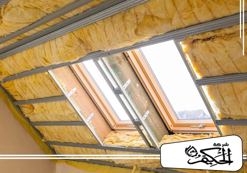 شركة عزل الفوم للاسطح في راس الخيمة 0547842313 شركة الحكيم تركيب العزل الحراري في راس الخيمة بين العوارض السقفية لتحسين كفاءة الطاقة والحفاظ على درجة حرارة مثالية.